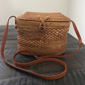 Crossbody rattan bag